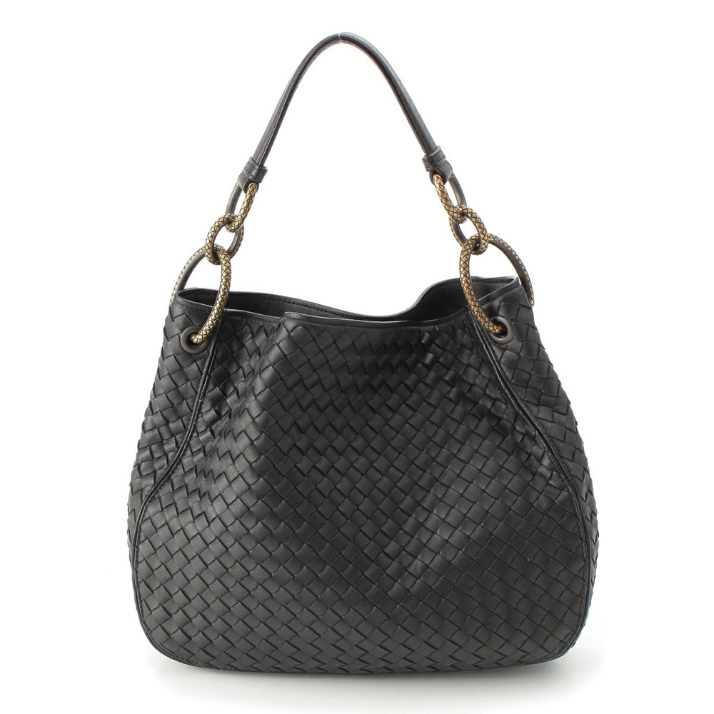 Bottega Veneta Intrecciato Loop 2way Shoulder Bag Black